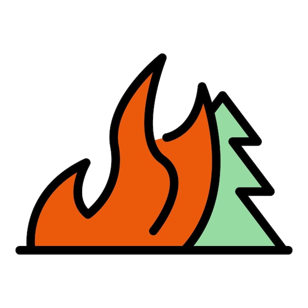 Natural wildfire icon Outline Natural wildfire vector icon for web design isolated on white background color flat