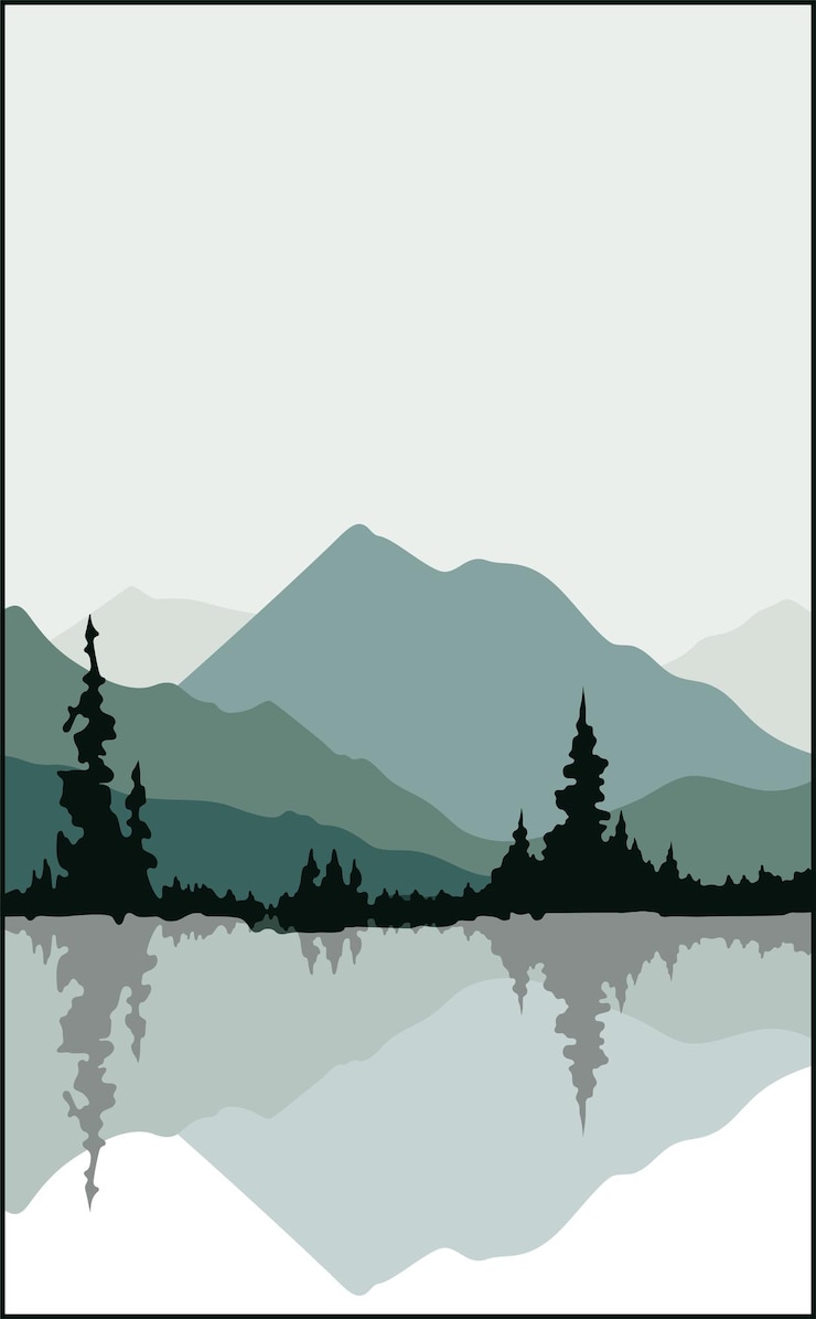 Vector nature and landscape vector illustration of mountains editable work for cover designs