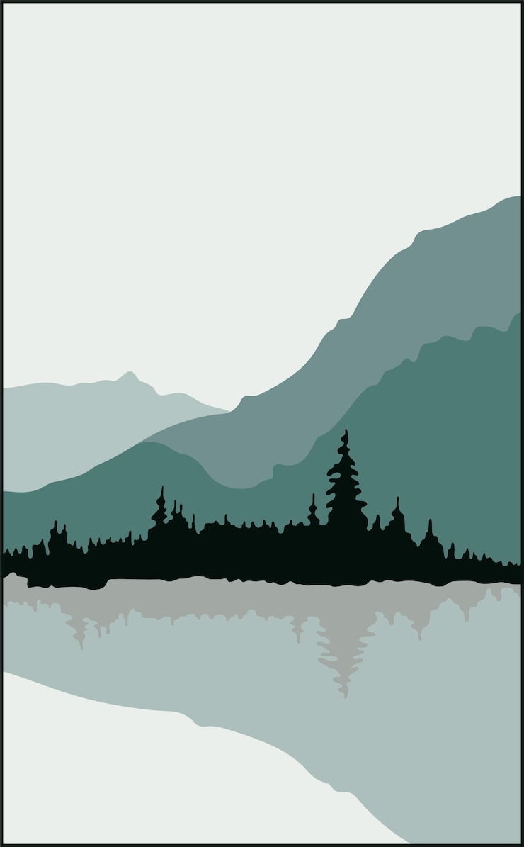 Vector nature and landscape vector illustration of mountains editable work for cover designs