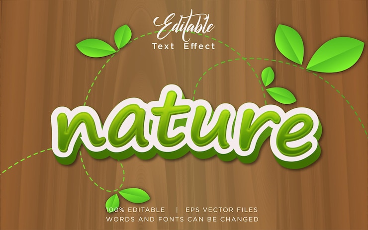 Vector nature editable text effect