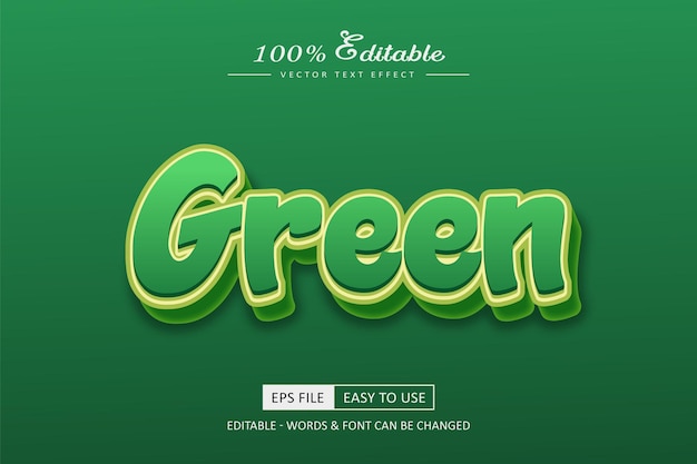 Nature green editable text effect 3d style