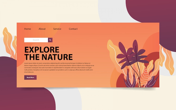 Vector nature landing website