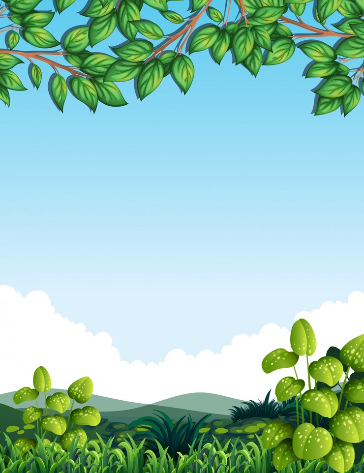 Vector nature with tree leaves