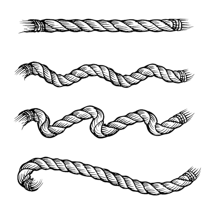 Vector nautical rope knots vector isolated on white