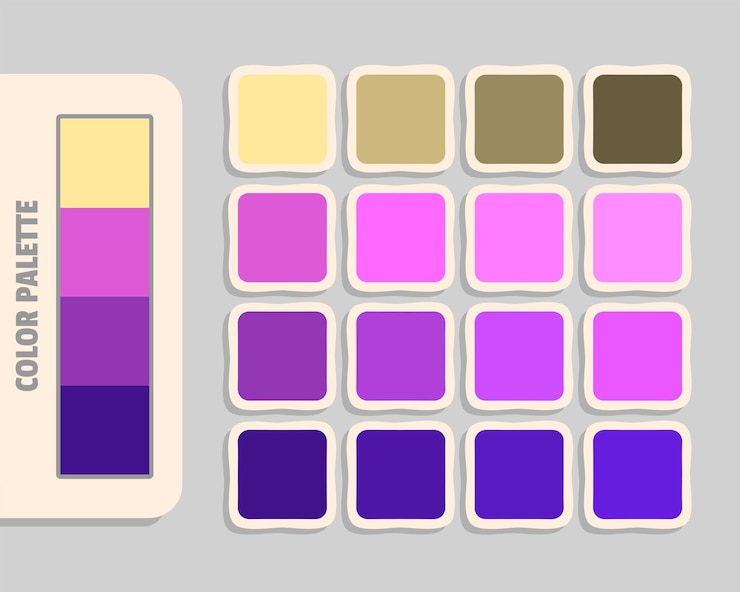 Vector navajowhite orchid darkorchid indigo color palette rgb colors matching harmonious colours