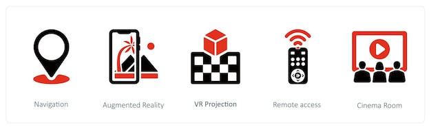 Navigation argumented reality and vr projection