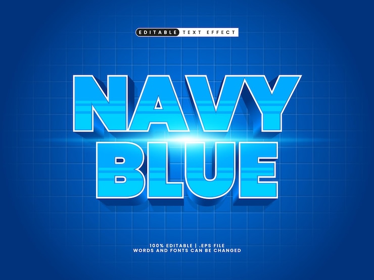 Vector navy blue editable text effect