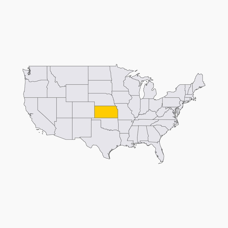 Vector nebraska on us map