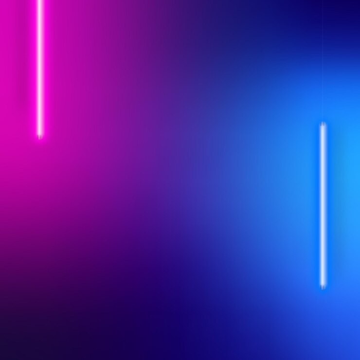 Vector neon blue and pink luminous lines abstract vector banner