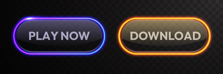 Vector neon buttons set