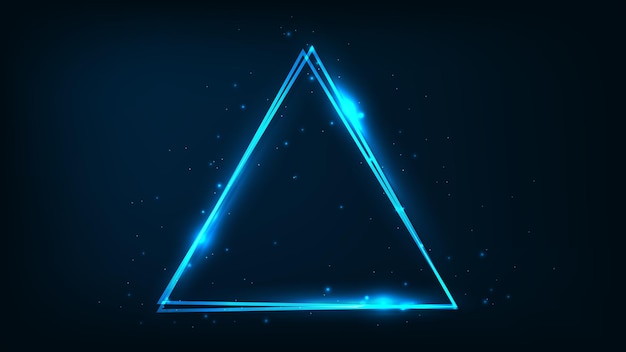 neon double triangular frame with shining effects
