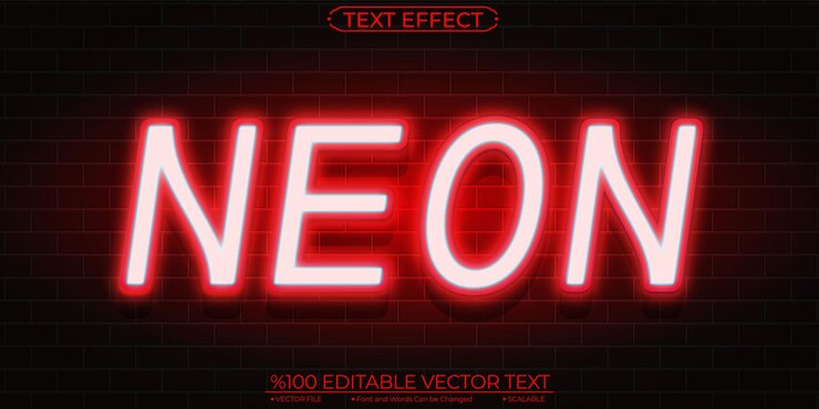 Neon Editable and Scalable Text Effect
