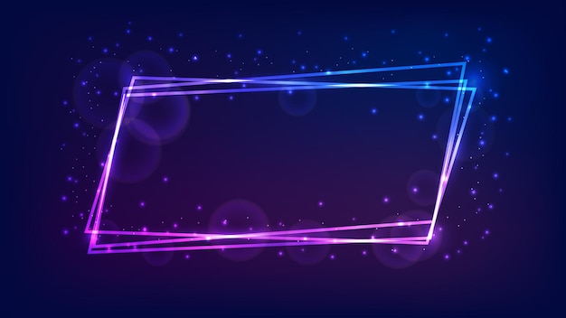 Neon frame with shining effects and sparkles