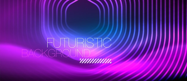 neon glowing lines magic energy space light concept abstract background wallpaper design