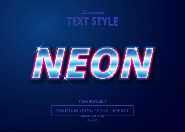 NEON Illustrator Text Effect