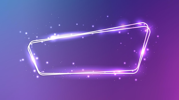 Neon rounded double frame with shining effects