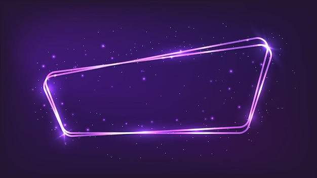 Neon rounded frame with shining effects