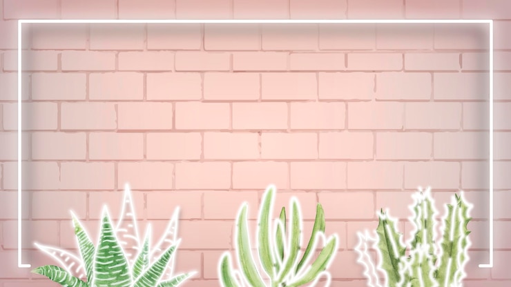 Vector neon square cactus frame background vector