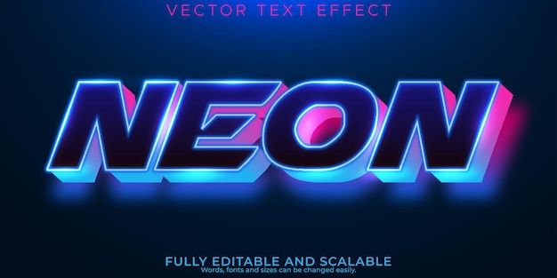 Neon text effect editable esport and shiny text style