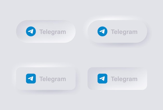 neumorphic telegram logo icon for popular social media icons logos in neumorphism buttons ui ux