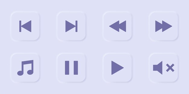 neumorphic ui design element set vector illustration neomorphism style eps 10