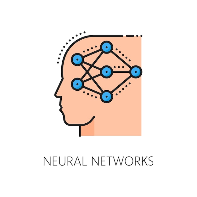 Neural networks icon AI artificial intelligence
