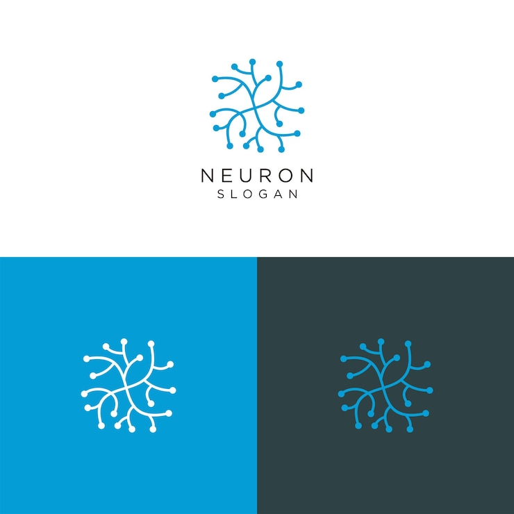 Vector neuron logo design icon vecktor