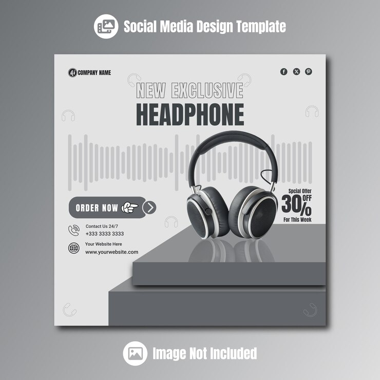 New And Unique Exclusive Headphone Professional Social Media Design Template
