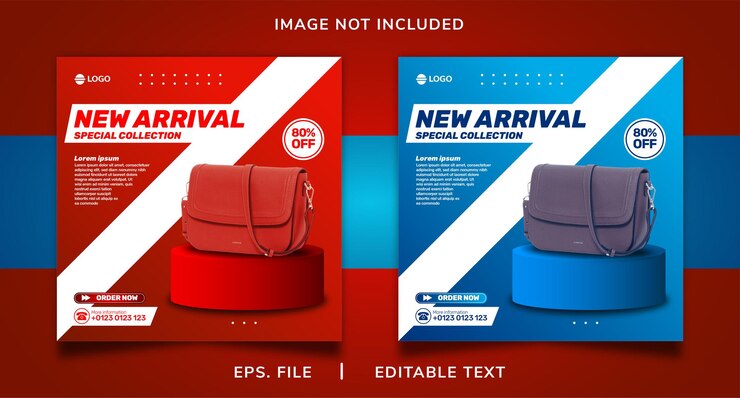 new arrival hand bag sale social media promotion and instagram banner post template design