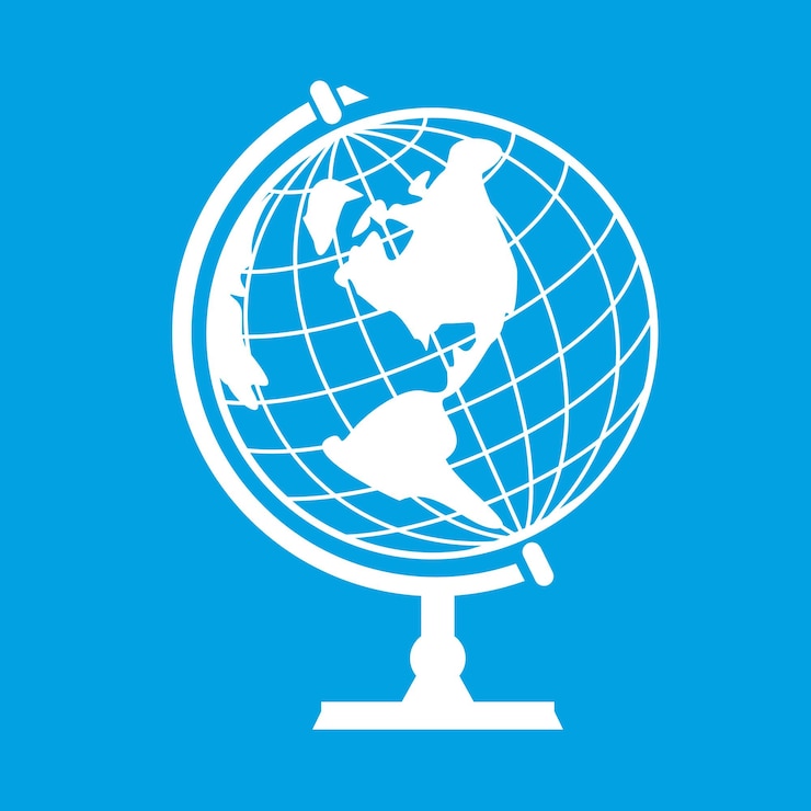 Vector new earth globe isolated on blue background