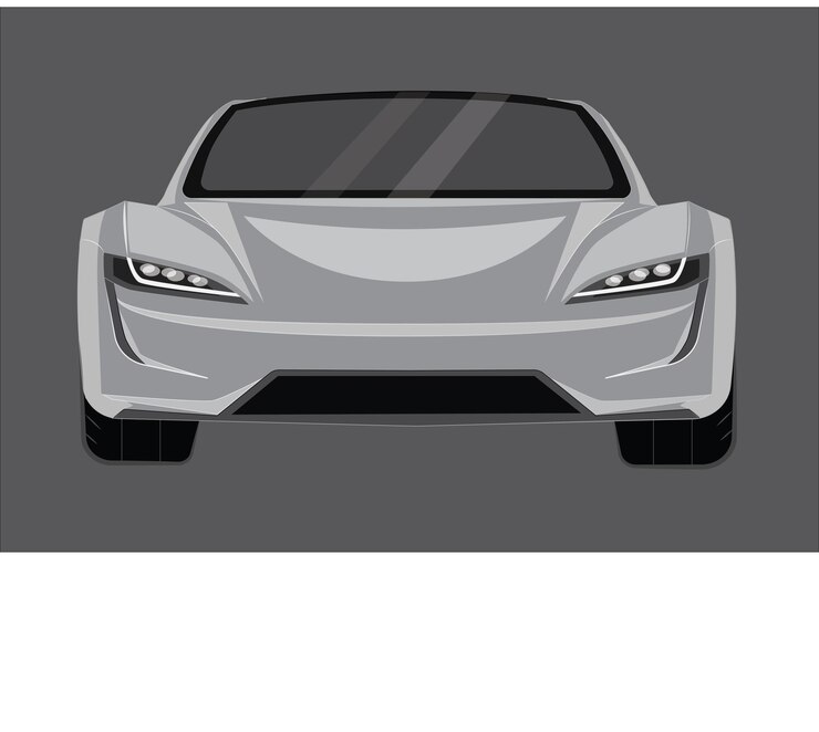 New Gray Vector Electric Sport Front Car illustration