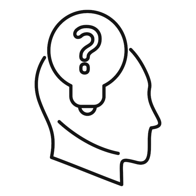New idea question icon outline vector Person solution