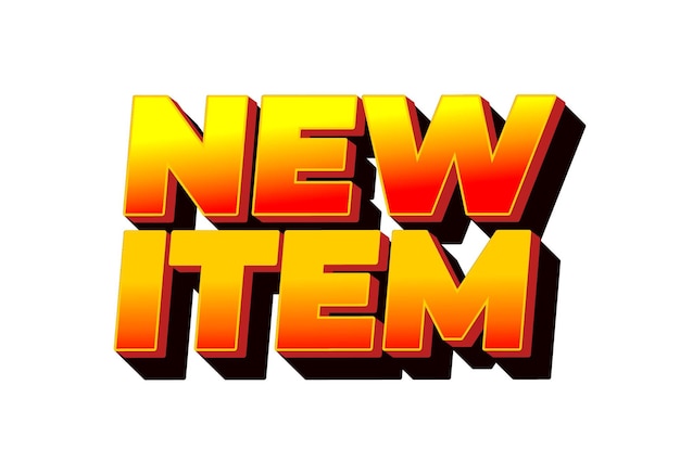 new item text effect in 3d style for print ad purpose