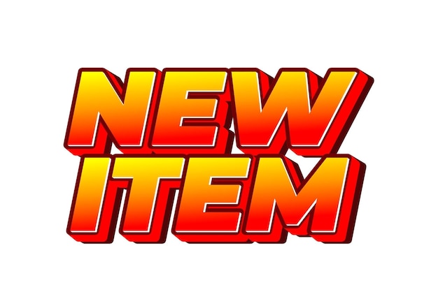 new item text effect in 3d style for print ad purpose
