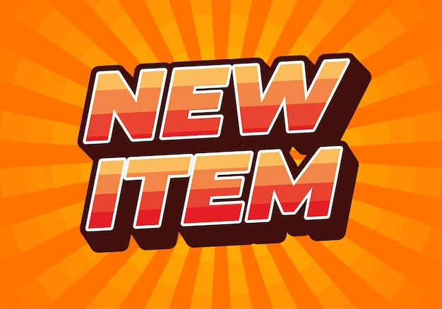 new item text effect in 3d style for print ad purpose