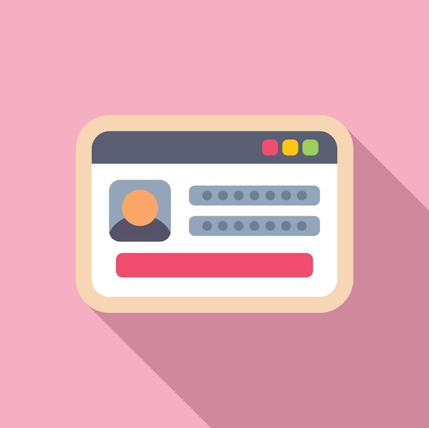New login device icon flat vector Form register sign