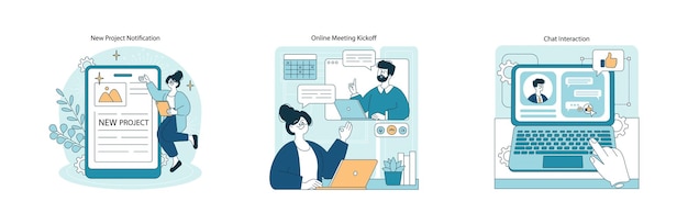 New Project Notification and Online Meeting Interaction
