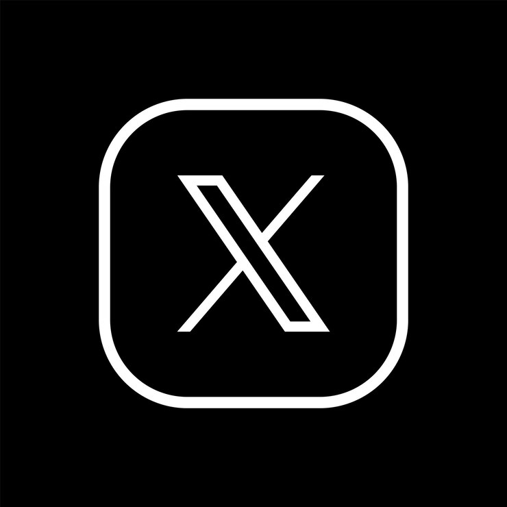 new twitter logo on black background
