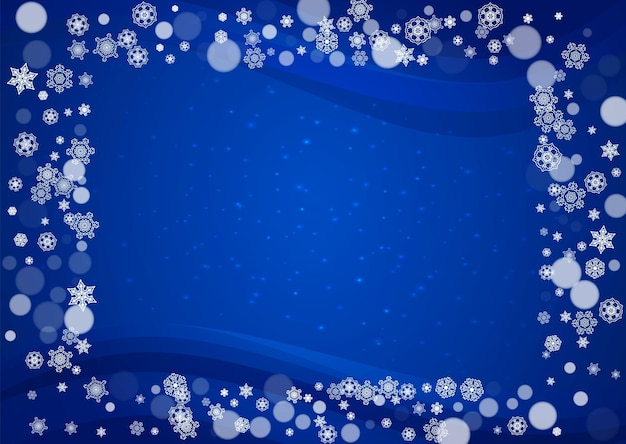 new year snow on blue background