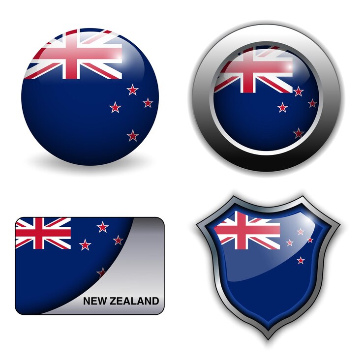 New Zealand flag icons theme.
