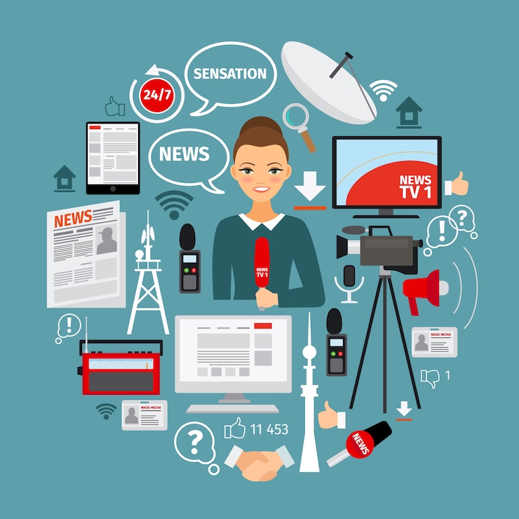 Vector news and journalist concept 