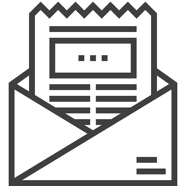 newsletter flat line web icon