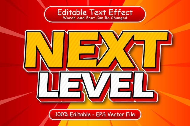 next level editable text effect 3 dimension emboss cartoon style