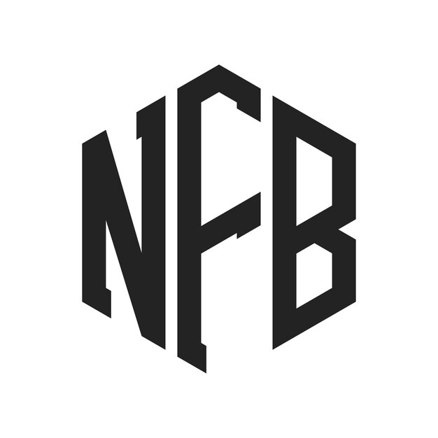 NFB Logo Design Initial Letter NFB Monogram Logo using Hexagon shape