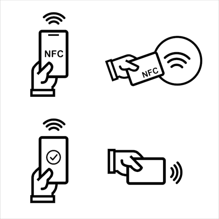 Vector nfc icon set nfc payment