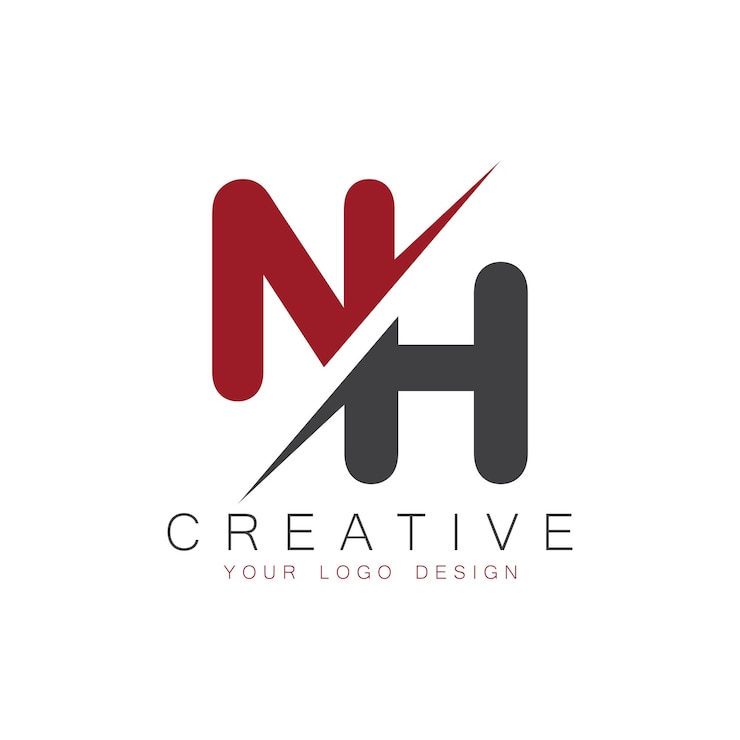 Vector nh initial monogram with letter creative logo