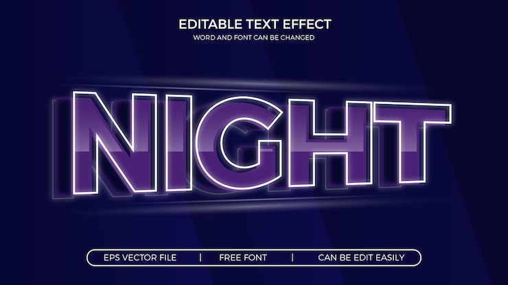 Vector night text effect