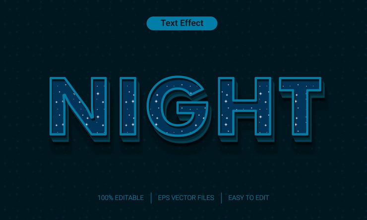 Vector night with star text effect   files