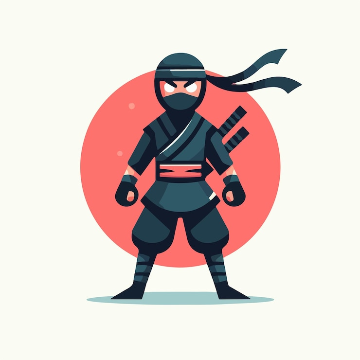 Vector ninja cartoon character