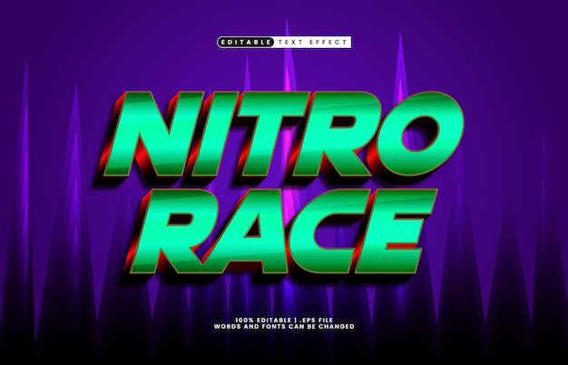 nitro race editable text effect with a race and speed text effect